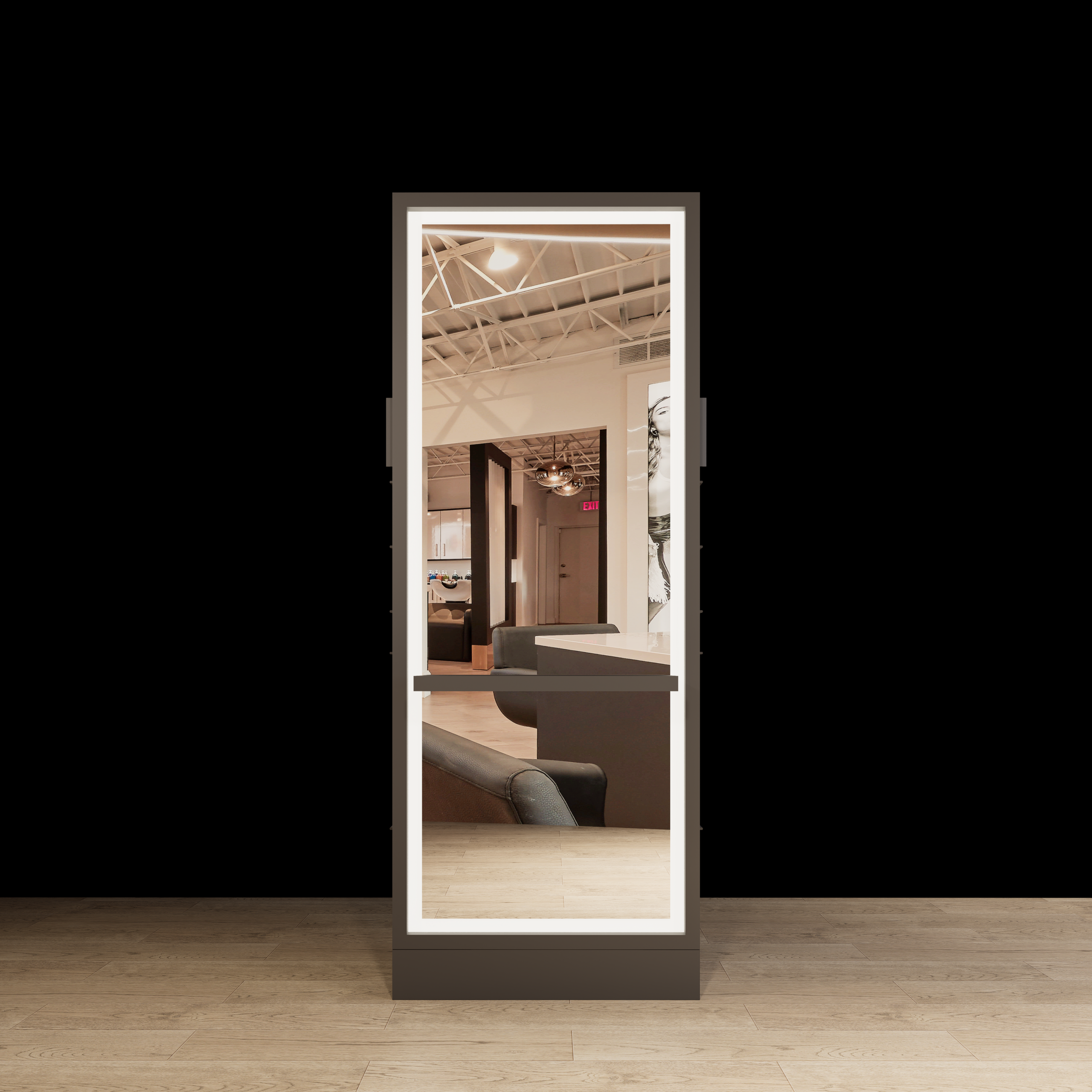 Hoxton Double Sided Styling Station - Closed Concept - with LED Mirrors - Image 9