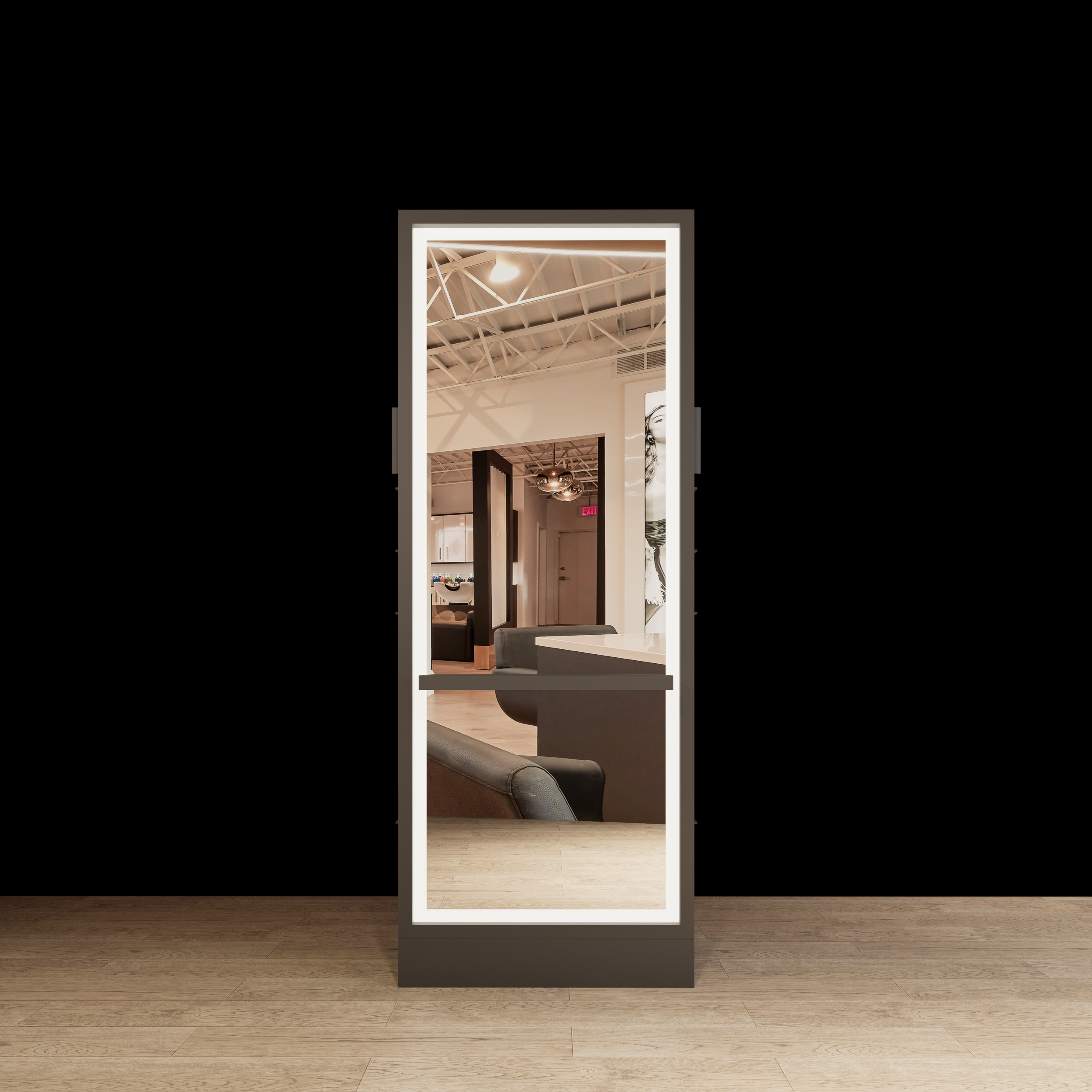 Hoxton Double Sided Styling Station - Closed Concept - with LED Mirrors - Image 33
